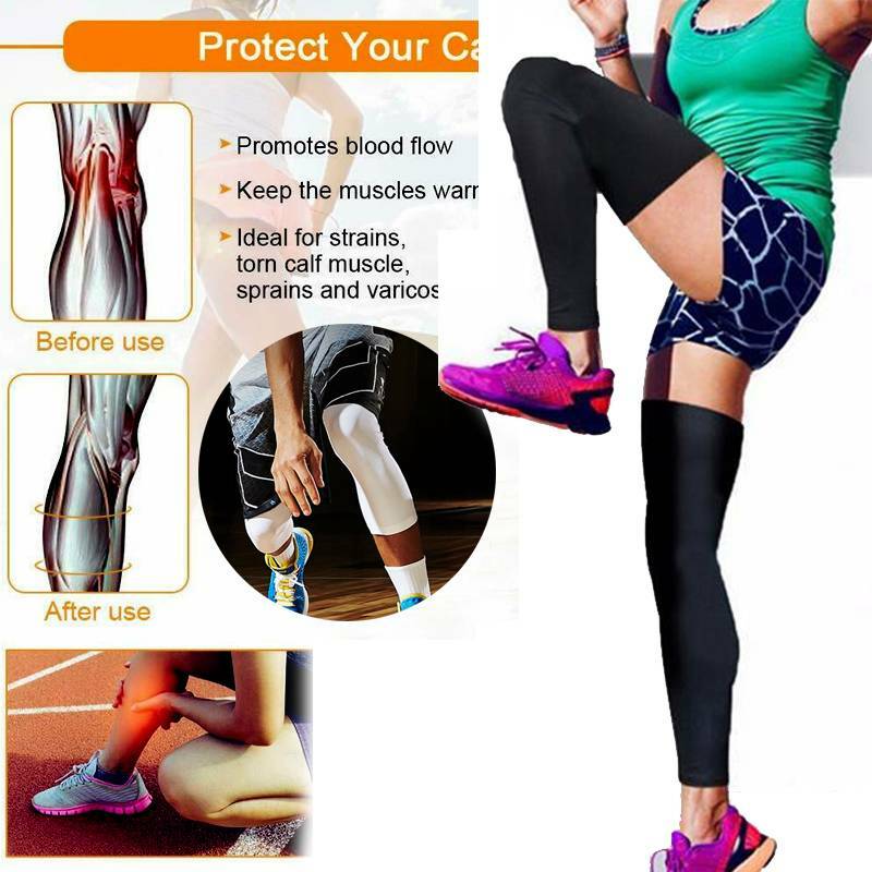 Long Compression Knee Brace Basketball High Support Leg Thigh Sleeves Men Women