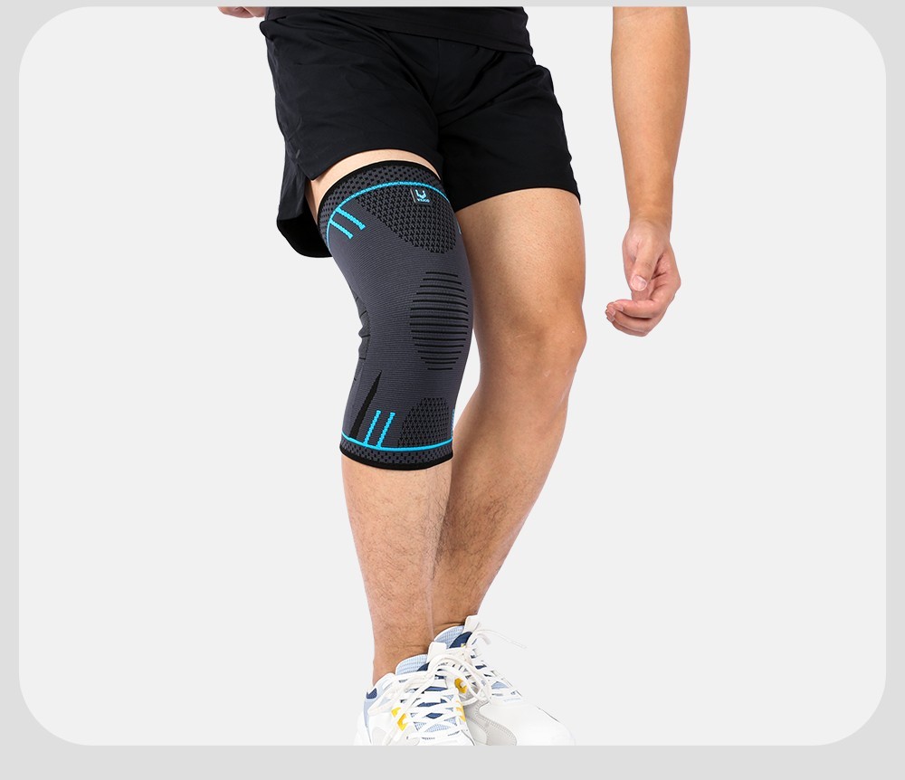 Compression Knee Support Sleeve Silicone Grip Sports Brace Running Gym Basketbal