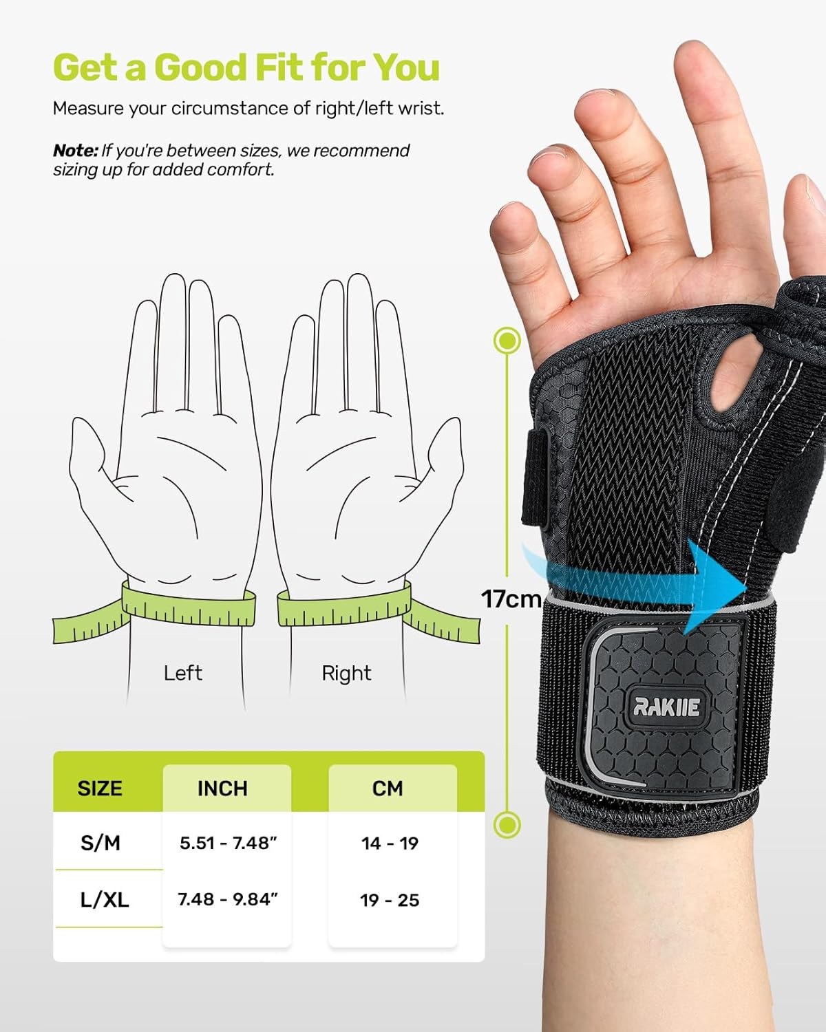 Thumb Brace, 5X Ergonomic Reinforced Support Carpal Tunnel Wrist Brace Night Sup