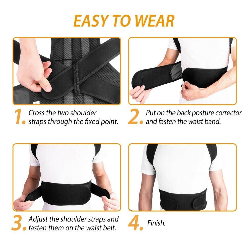 Adjustable Corrector De Postura Lumbar Back Brace Support Posture Corrector