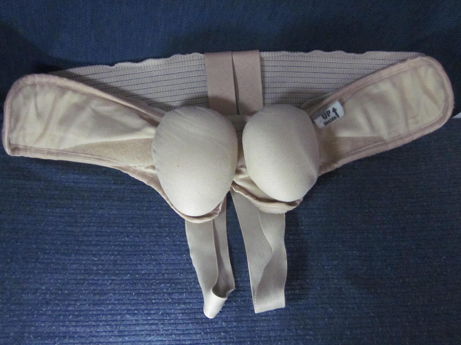 Hernia Belt Support Men Pre & Post Surgery Large Double Sided Wonder Care Tan