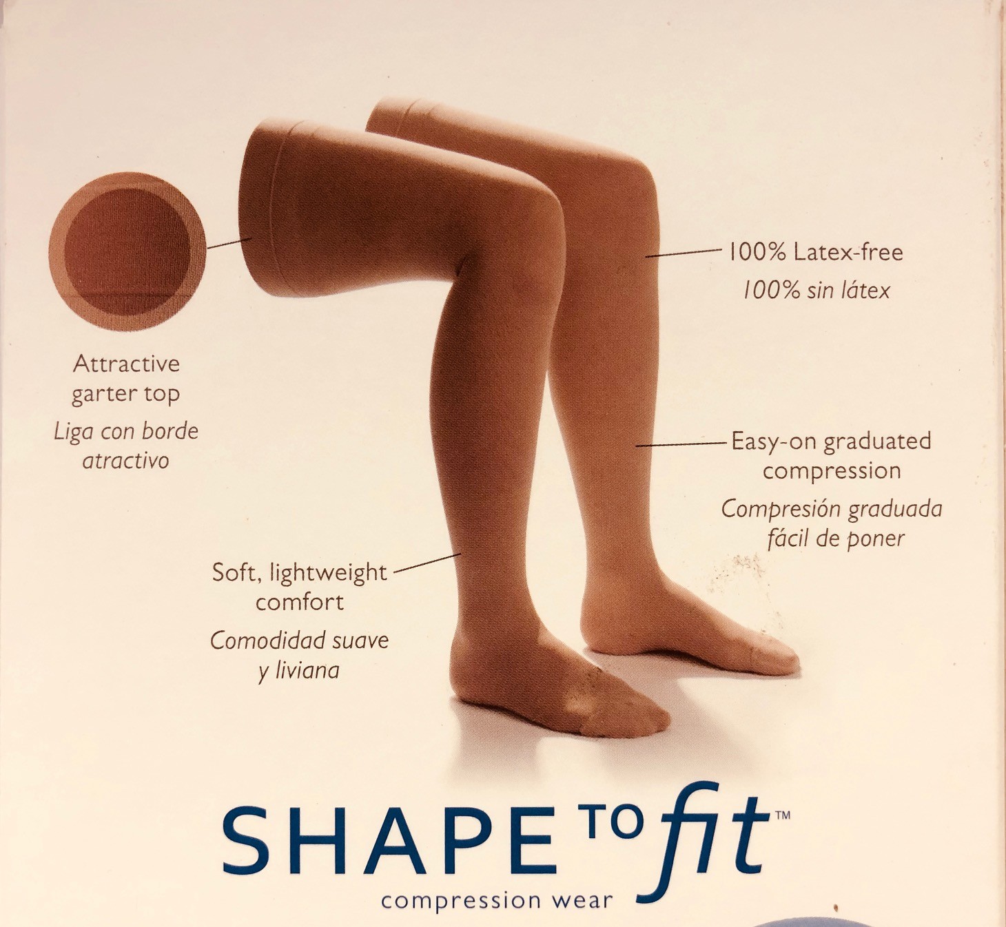 Shape to Fit 20-30 or 30-40 mmHg Medical Surgical Compression Thigh High -UNISEX