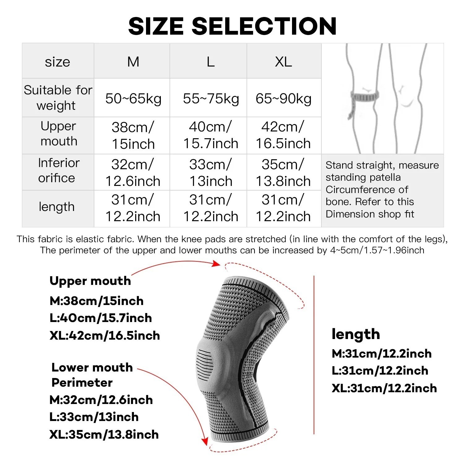 Knee Sleeve Compression Brace Support For Sport Joint Pain Arthritis Relief NEW