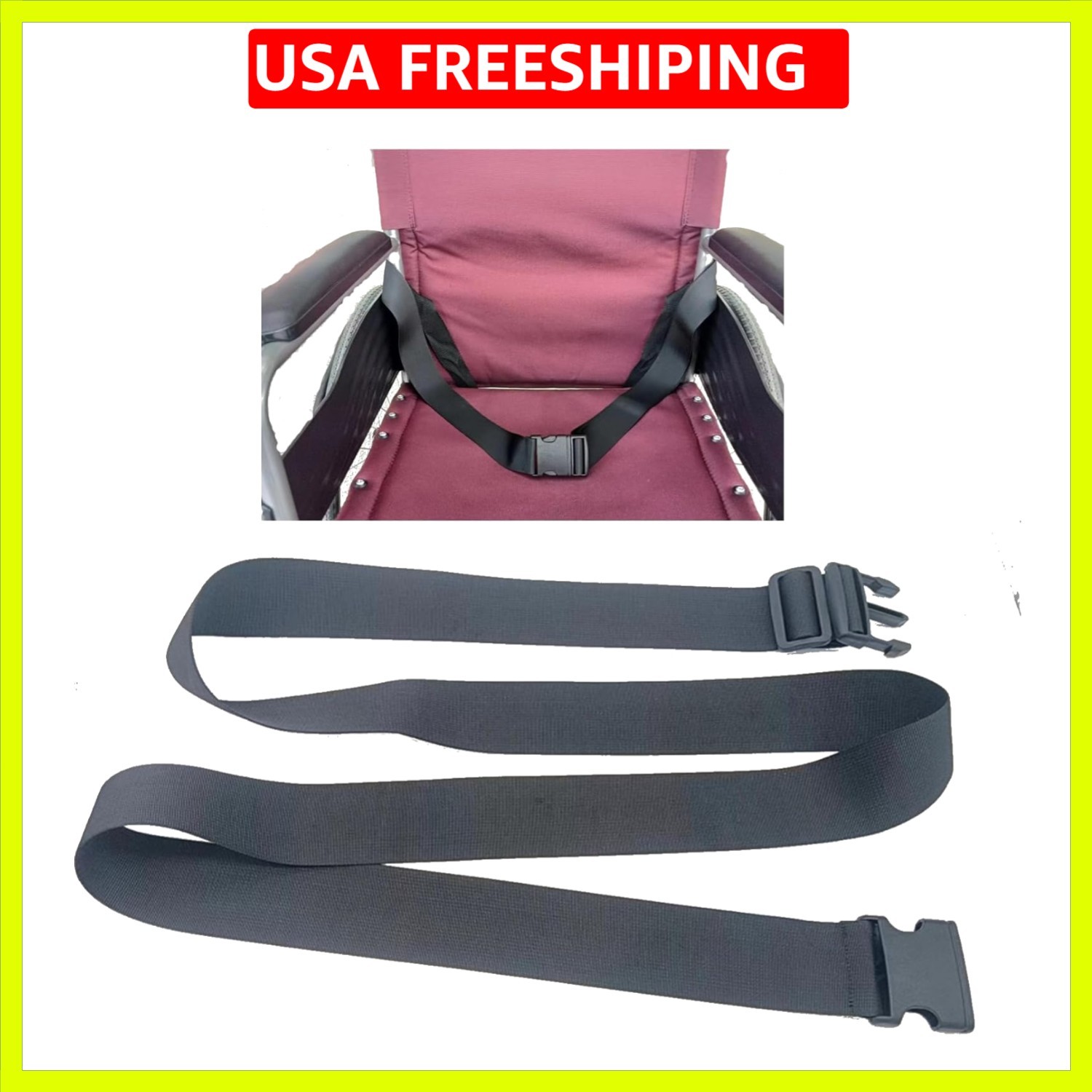 1pac Wheelchair Safety Strap Seat Belt Adjustable Anti-Fall Extra Long Size-S…