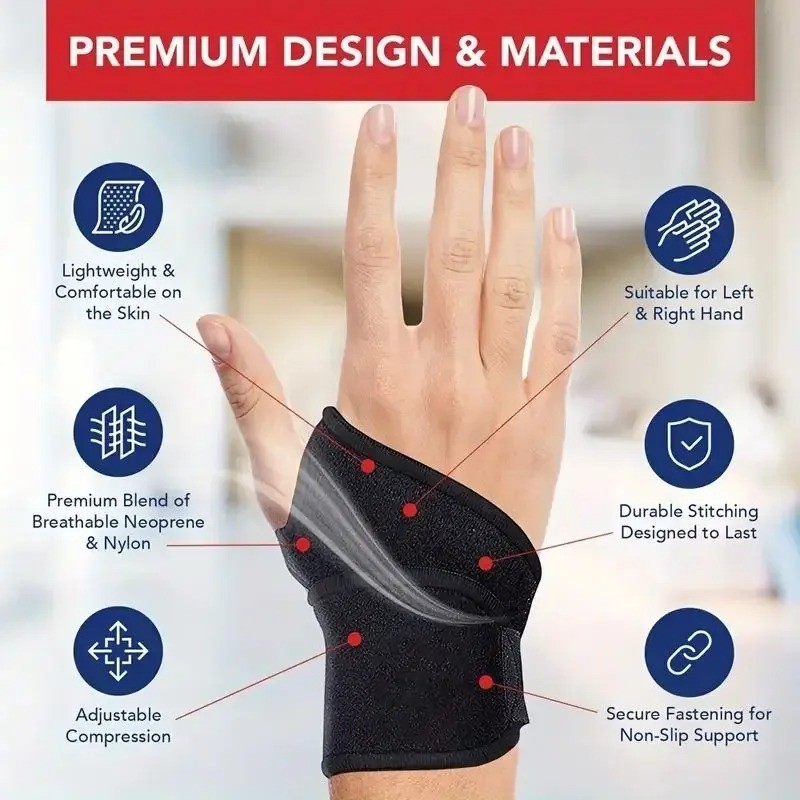 Wrist Hand Brace Support Carpal Tunnel Sprain Arthritis Gym Splint Left / Right.