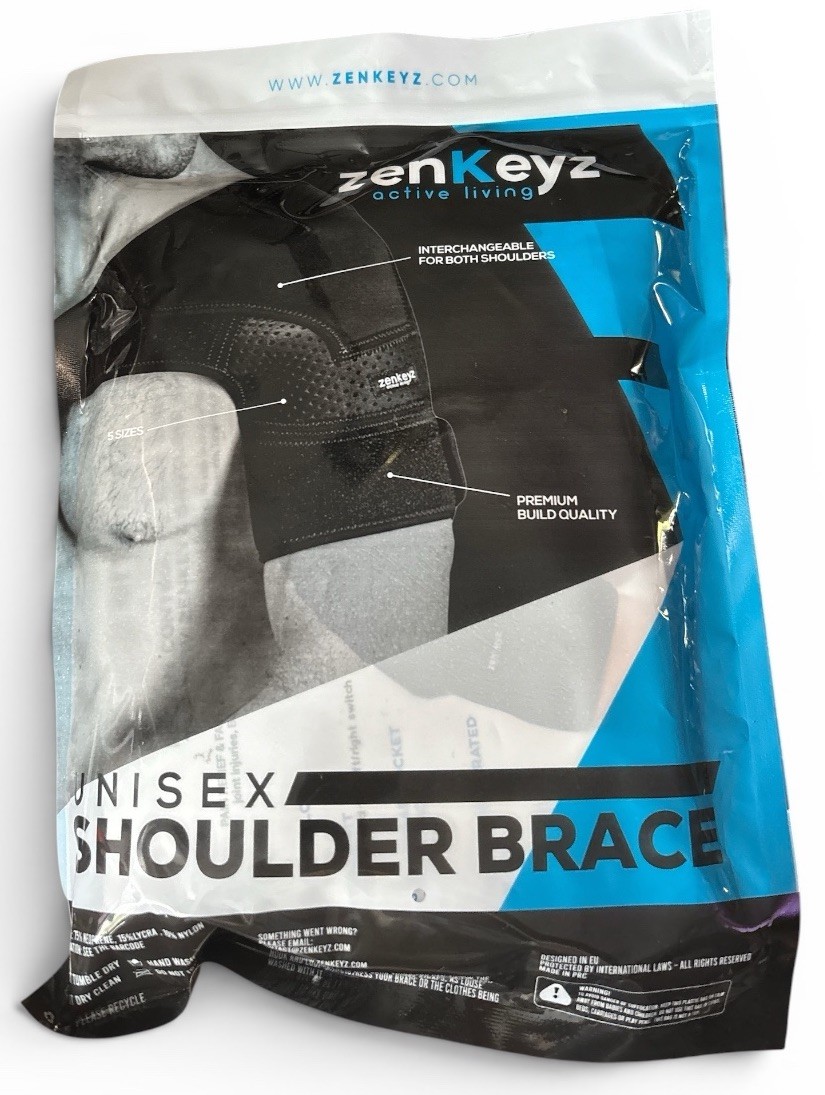 ZENKEYZ Shoulder Brace S/M Unisex Adjustable Rotator Cuff Support Black