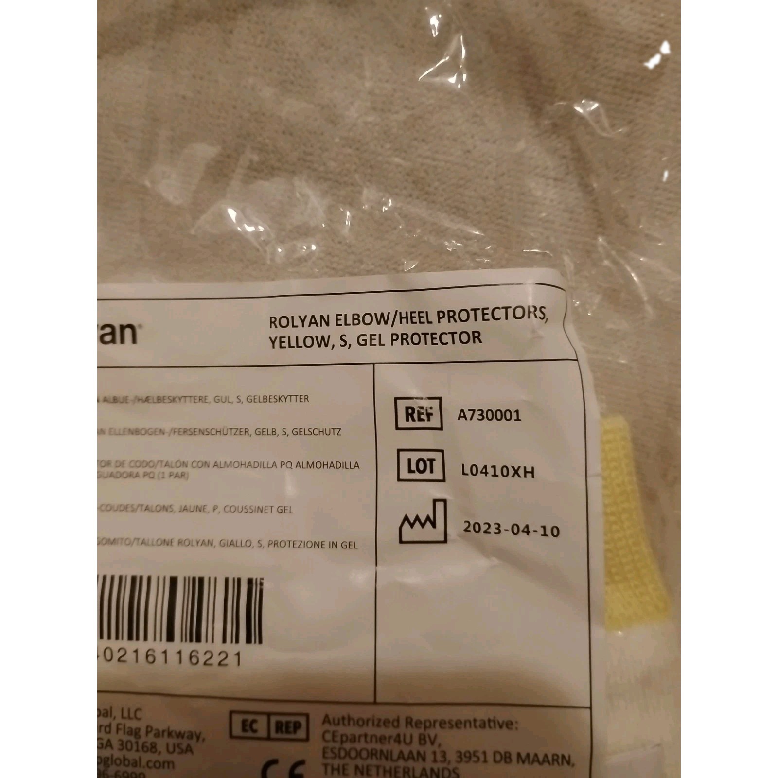 10 Pack Rolyane Elbow Heel Protector Gel Pad Cushion Yellow Size S Small
