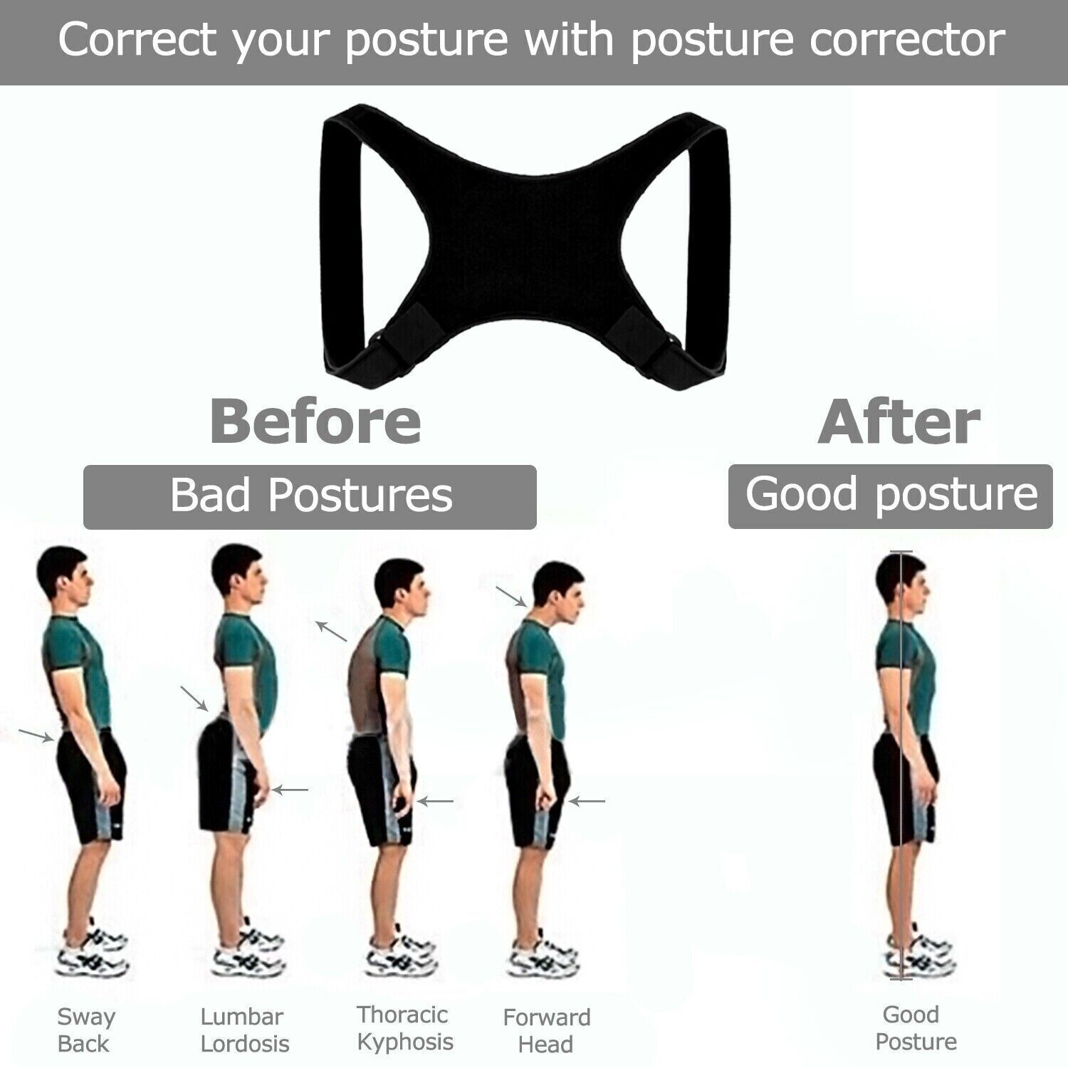Posture Corrector for Customized Fit and Support for All-Day Wear