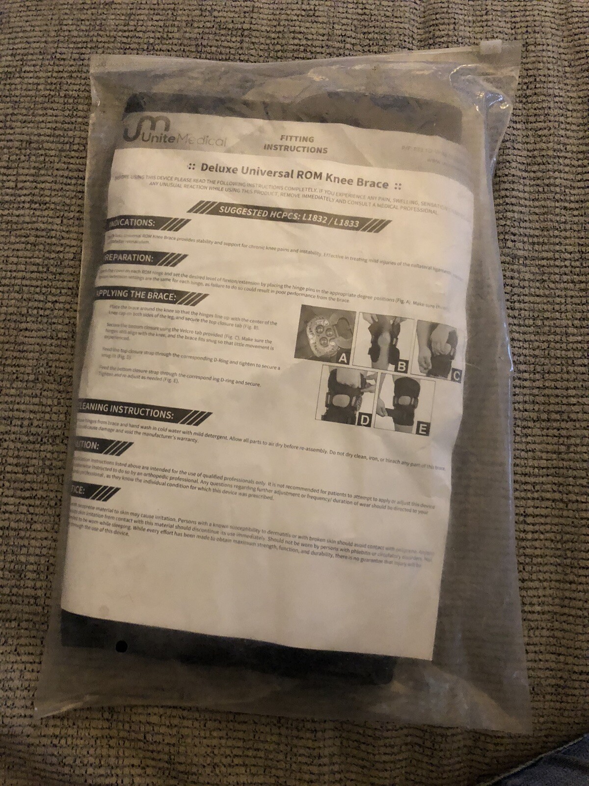 Deluxe Universal ROM knee brace hinged UNITED MEDICAL