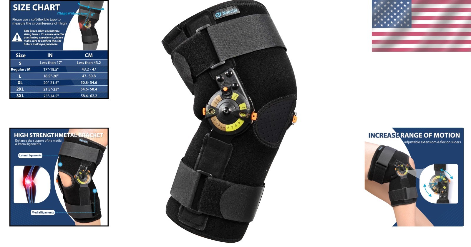 Knee Brace with Locking Dials, X-Large