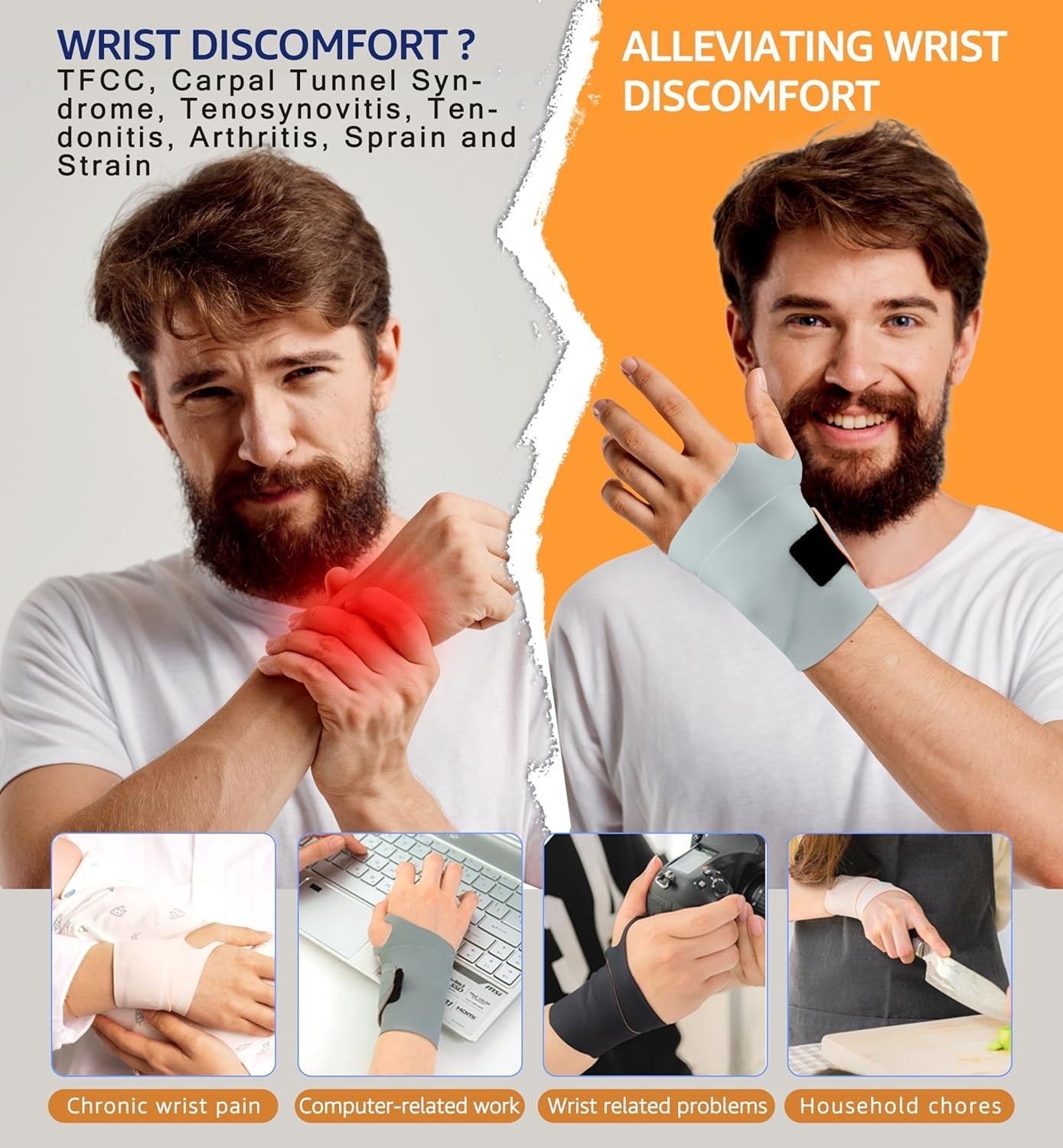 Compression Wrist Straps – One Size, Supportive Brace for Workouts & Daily Use