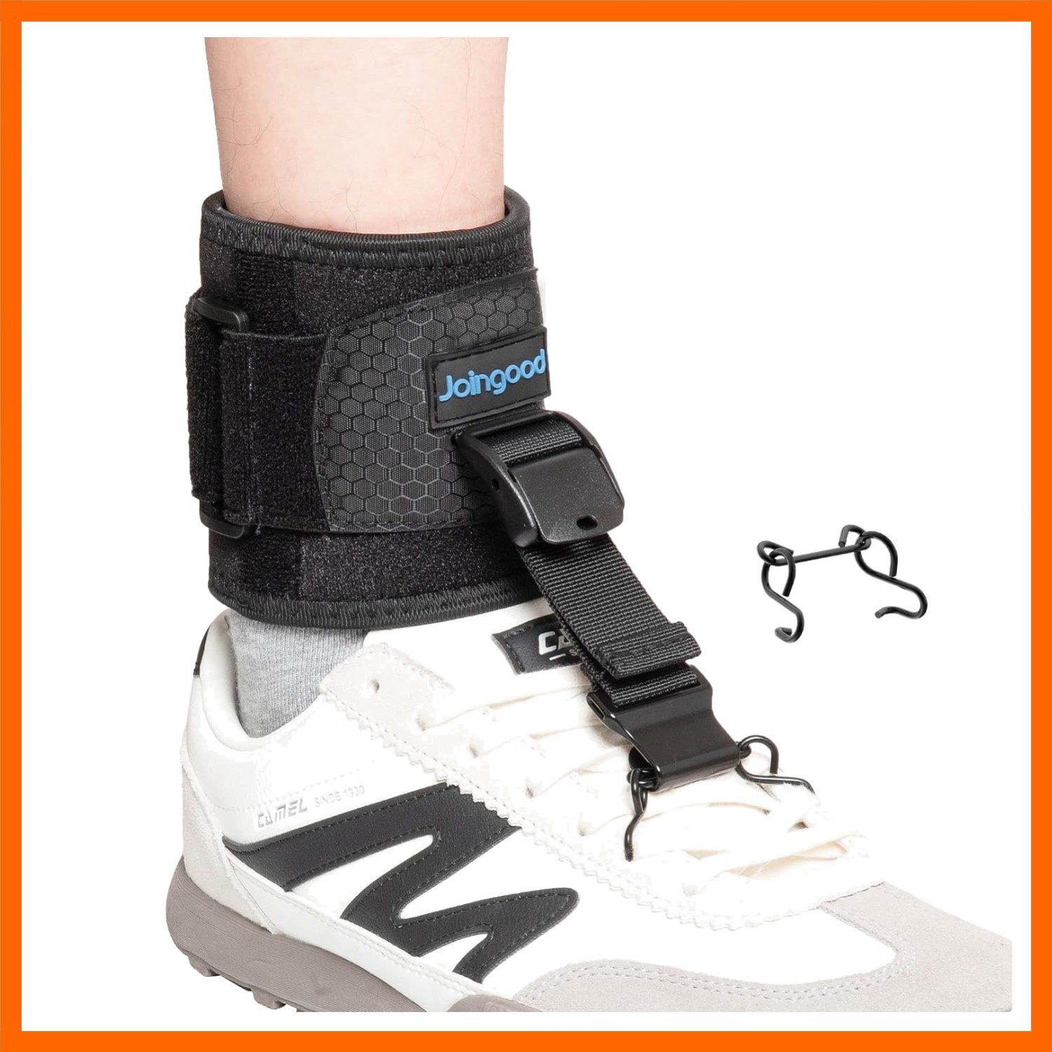 AFO Foot Drop Brace for Walking, Upgraded Zinc Alloy Hook, Includes Eyelet Ho…