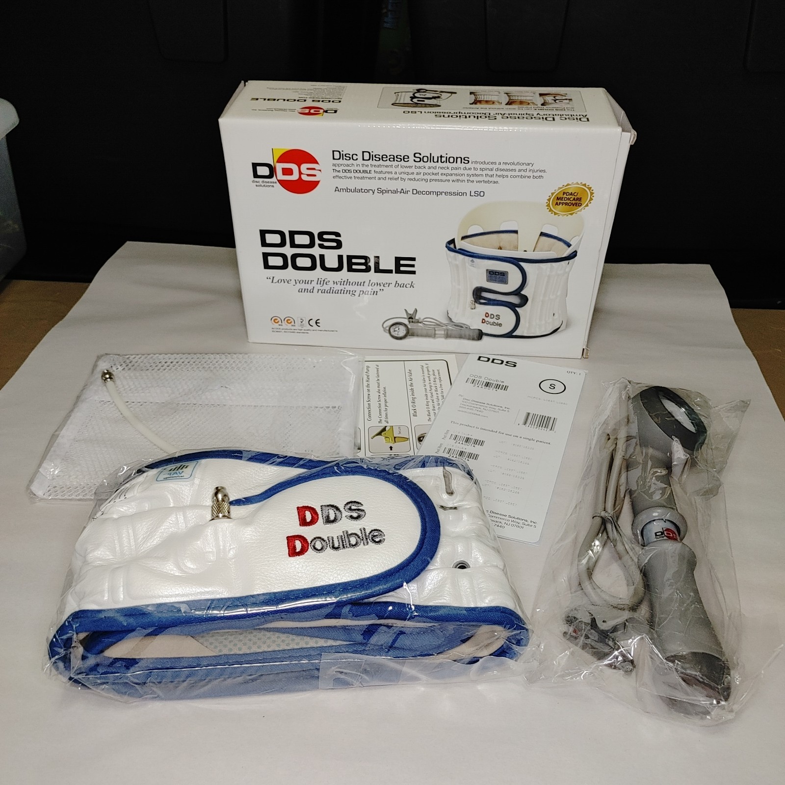 DDS DOUBLE Disc Disease Solutions Back Brace Size Small Spinal Air Decompression