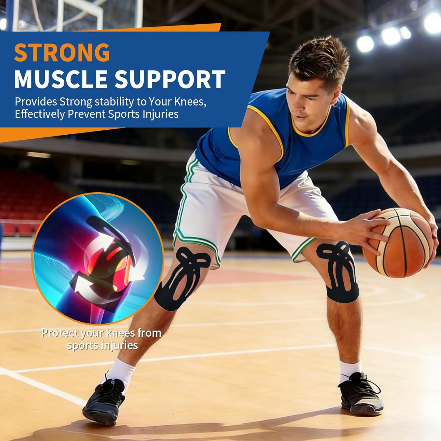 20 PCS Waterproof Kinesiology Tape for Shoulders/Knees,Precut Strips for Knee Pa