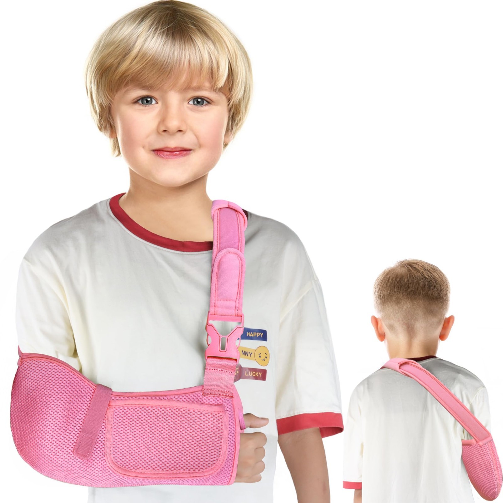 Kids Adjustable Arm Sling – Breathable Mesh Shoulder Immobilizer for Elbow & Wri
