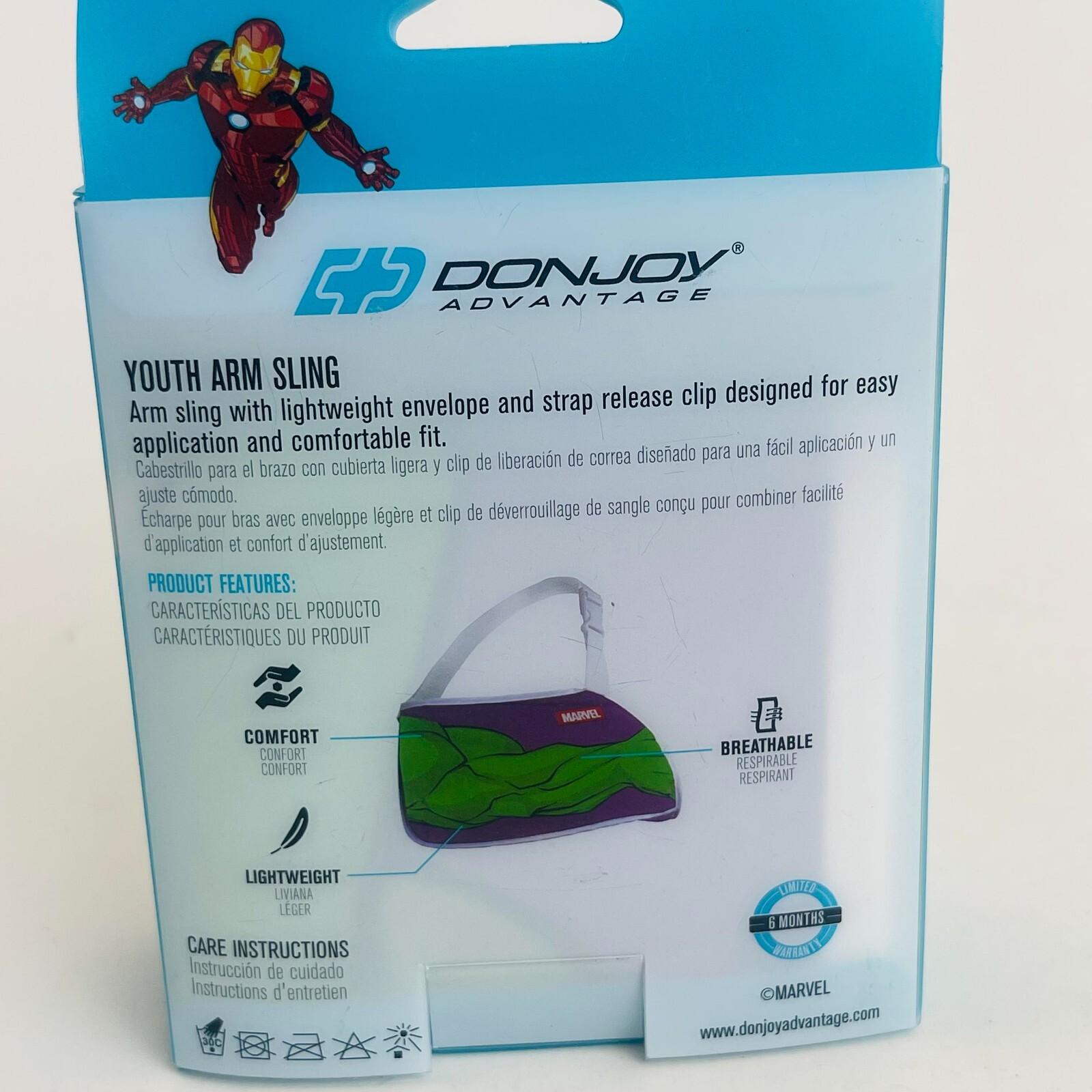 Marvel Avengers DonJoy Advantage Hulk Youth Adjustable Arm Sling w/ Release Clip