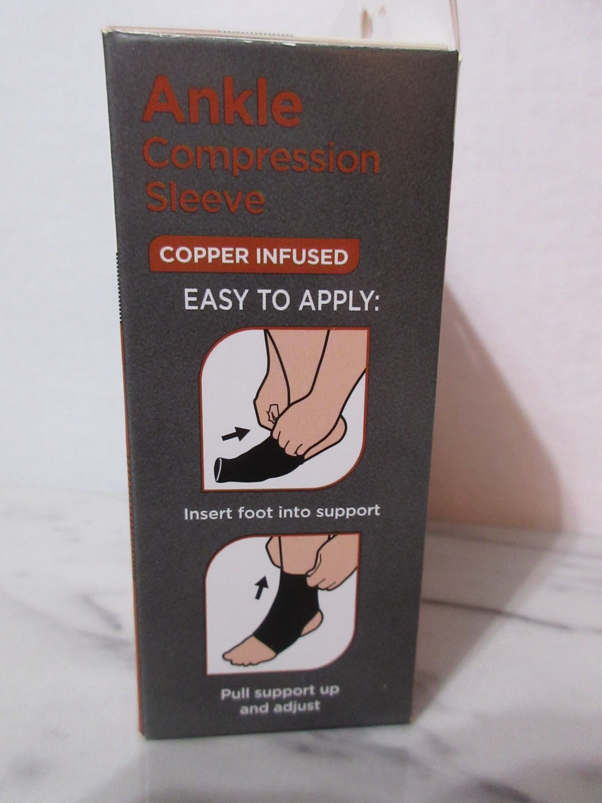 equate M/L Ankle Compression Sleeve Copper Infused Support Relieve Soreness