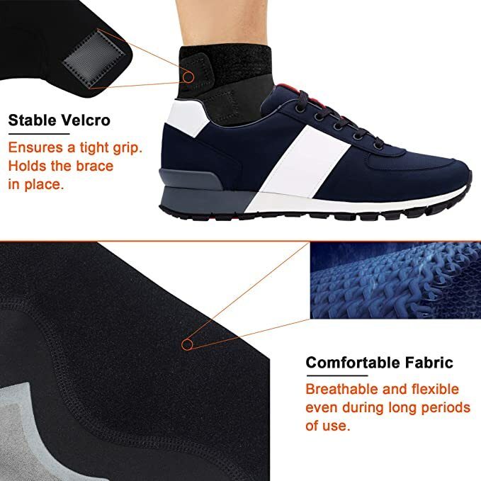 A Pair Ankle Support Brace, Breathable Compression Sleeve Pain Relief Foot Wrap