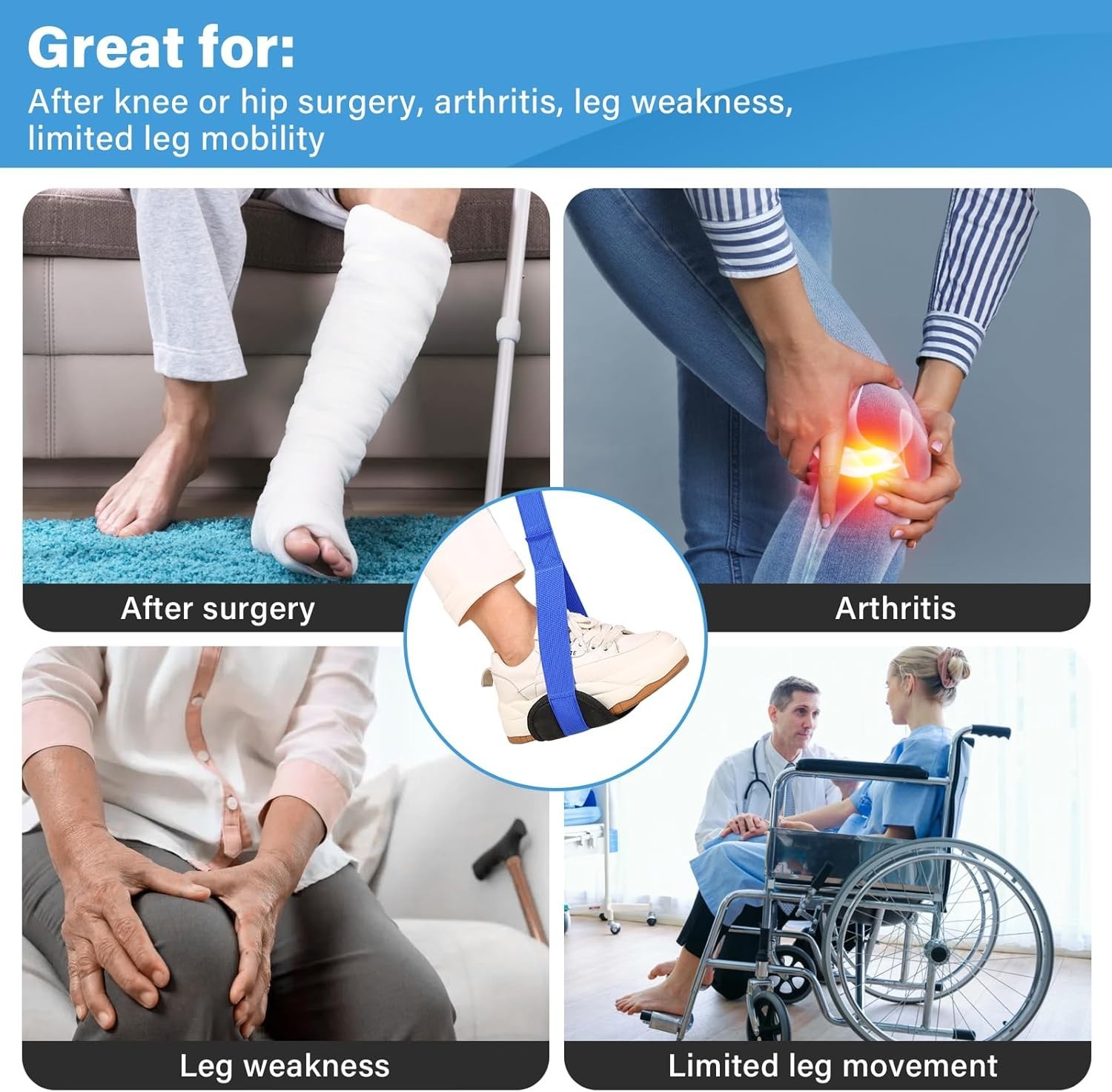 Innovative 39” Leg Lifter Strap – Essential Mobility Tool for Rehabilitation