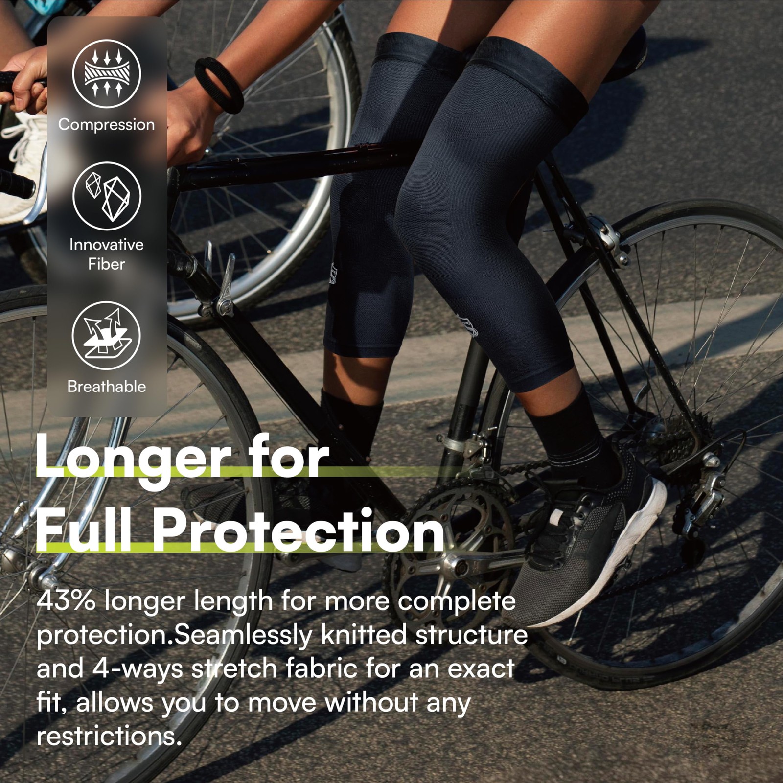 Vital Salveo Long Compression Knee Sleeve,Stiffness, Fatigue Relief, Circulat…