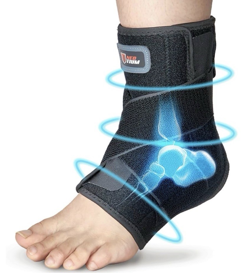 NeoTium Ankle Brace w/ Hot Cold Pack Adjustable Support S/M Sprain Pain Relief