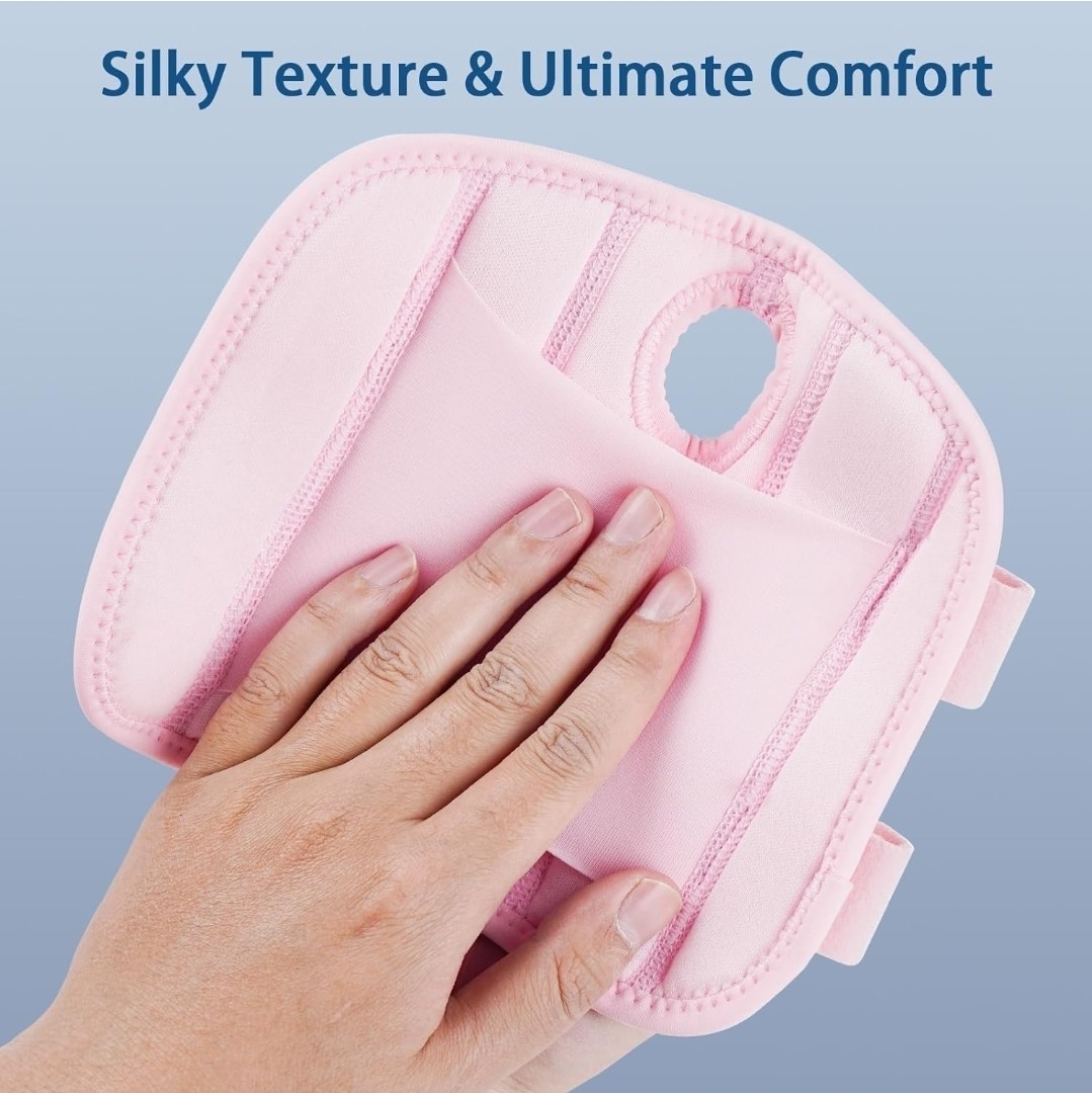 Wrist Brace for Carpal Tunnel Night Support with 2 POM Stays (Rosepink-Left, M)