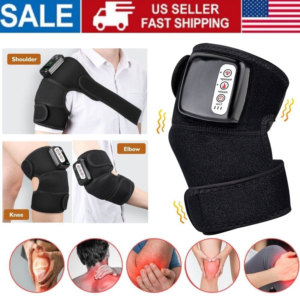 Electric Heating Vibration Knee Joint Pad Shoulder Wrap Brace Massage Therapy US