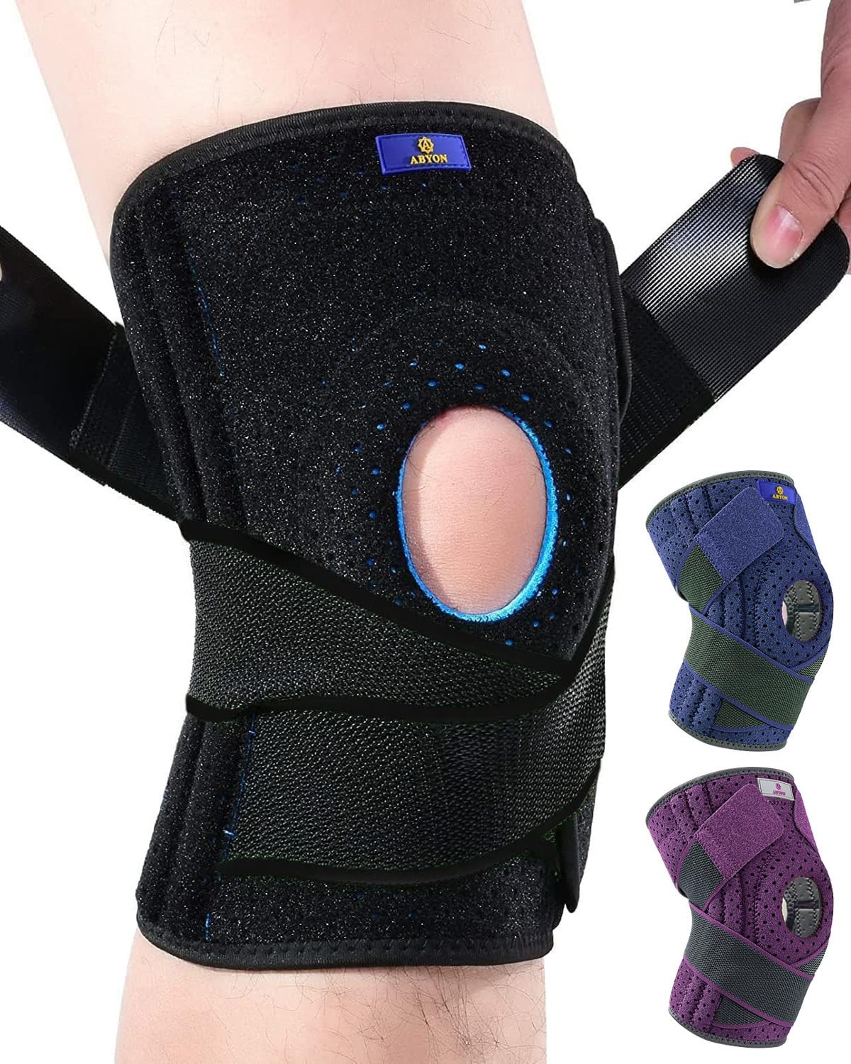 ABYON Knee Brace for Men and Women 4X-Large/5X-Large (Pack of 1), Black