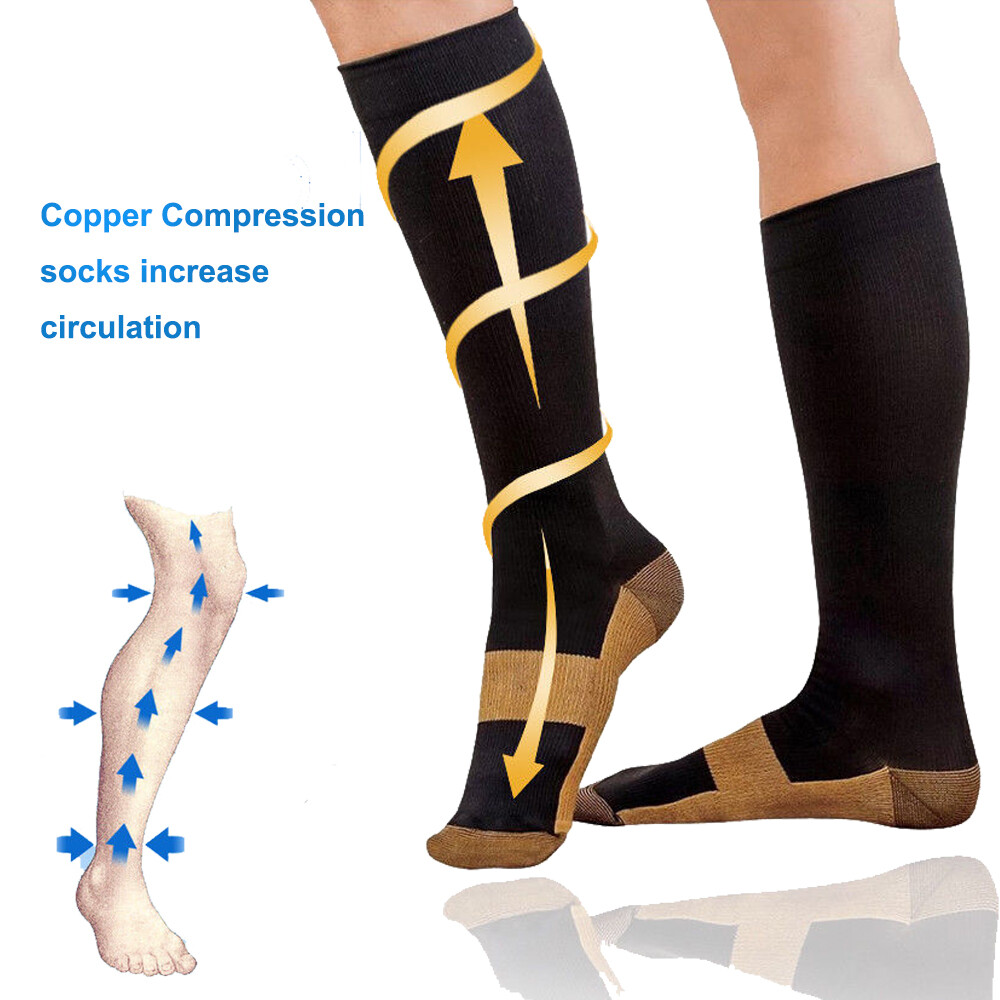 6Pair Graduated Medical Compression Socks for Women Men 20-30mmhg Knee High Sock