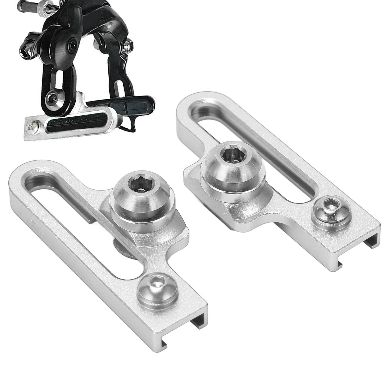 2Pcs Bike C Clamp Brake Pad Aluminum Alloy Extension C Caliper Adapter Brakes