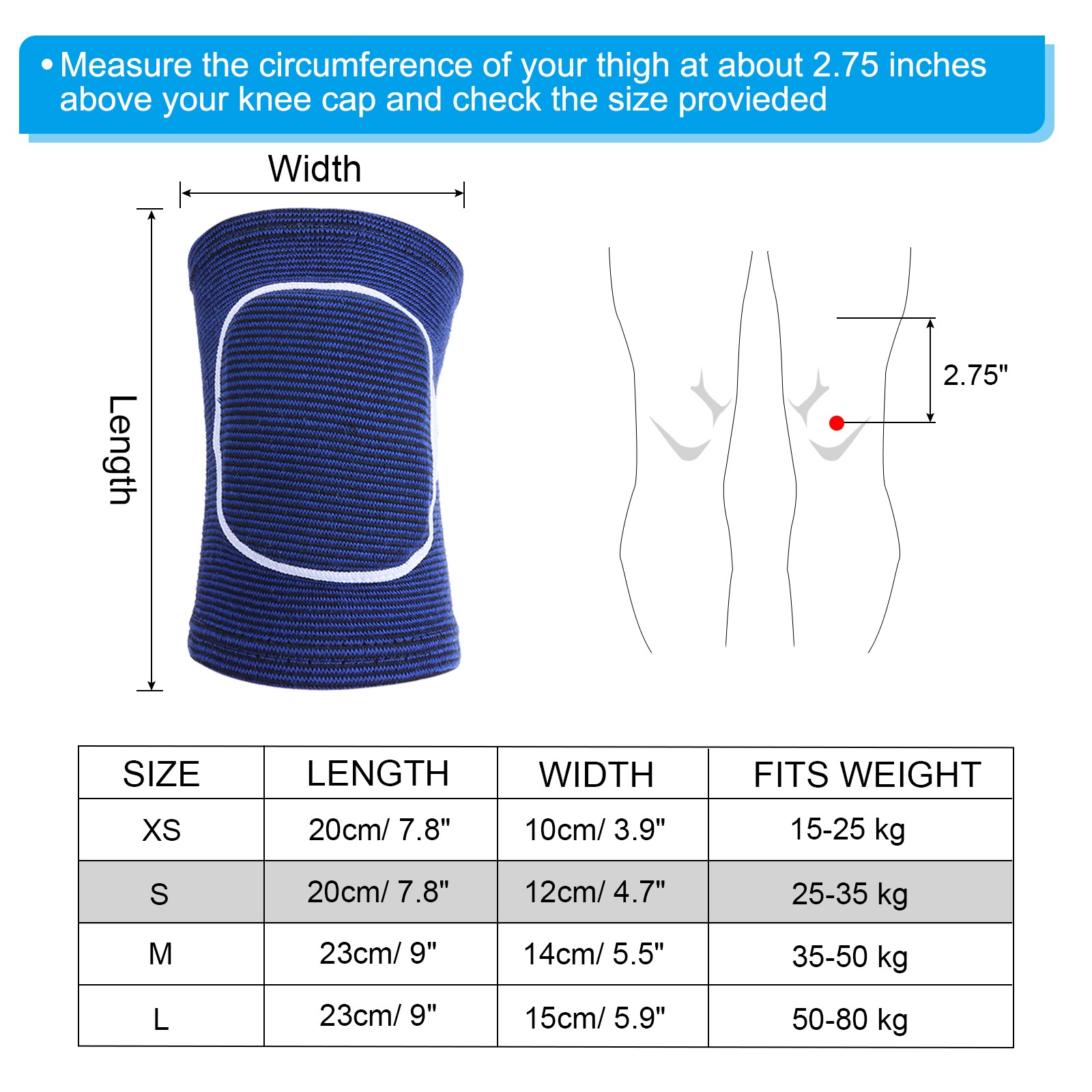 3 Pairs S Dance Knee Pads Volleyball Protective Sponge Brace Blue