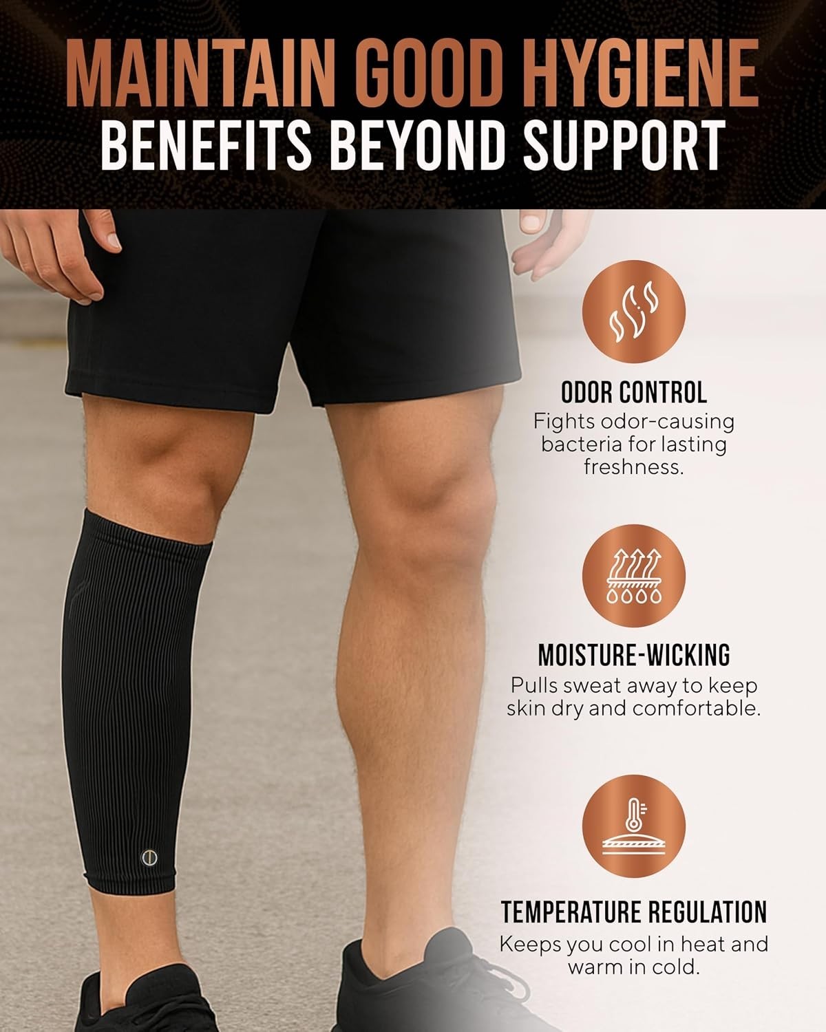 Calf Compression Sleeve — Premium Copper Compression Shin Sleeve for Men & Women