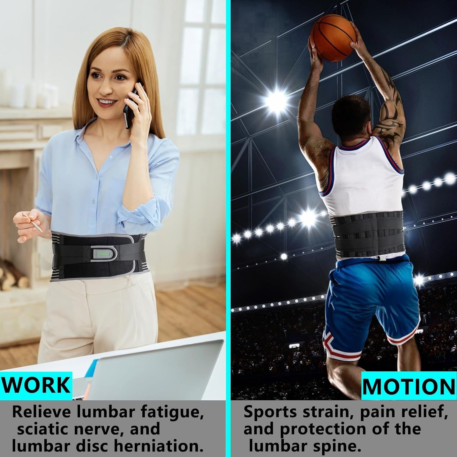 Back Brace for Herniated Disc,Lower Back Pain Relief,Strain,Adjustable Lumbar…