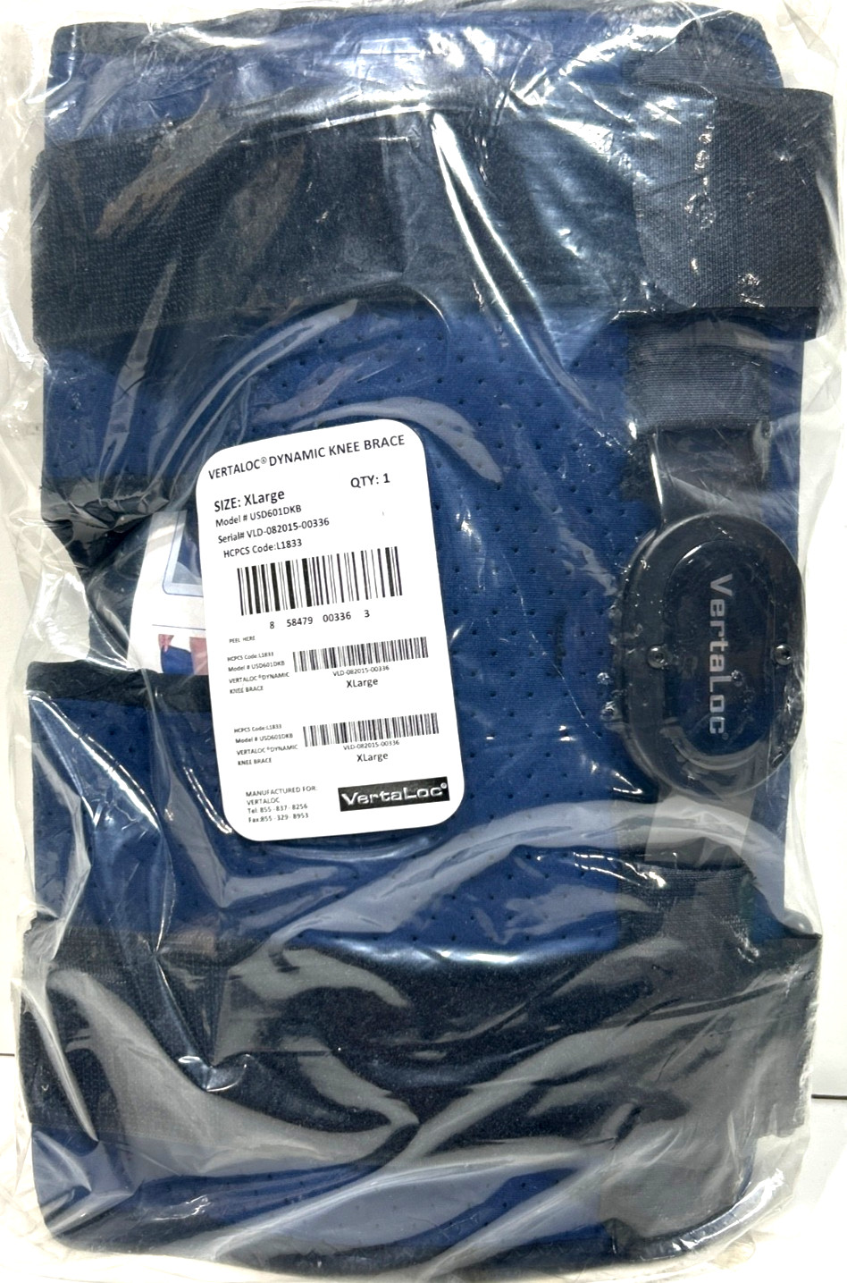 Vertaloc Dynamic Knee Brace Size Extra Large XL Model USD601DKB – New never open