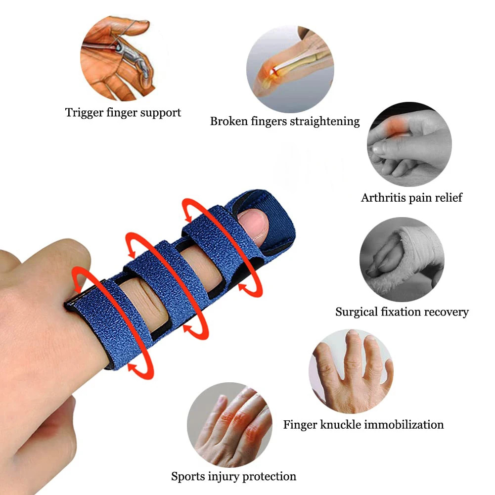 Breathable Finger Splint Brace for Index Middle Ring Fingers Arthritis Knuckle