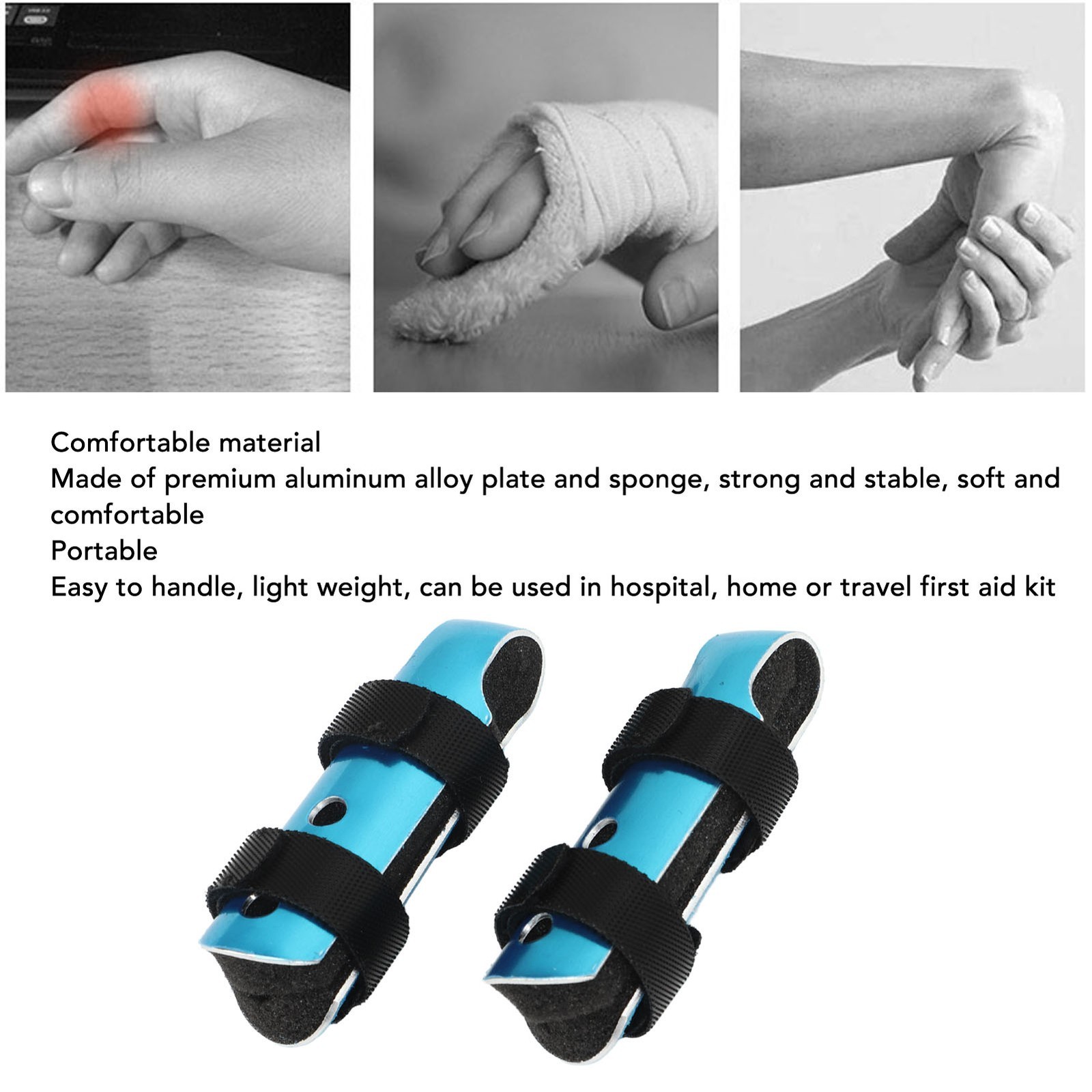 ♡ M 2Pcs Metal Finger Splint Breathable Finger Support Brace For Arthritis