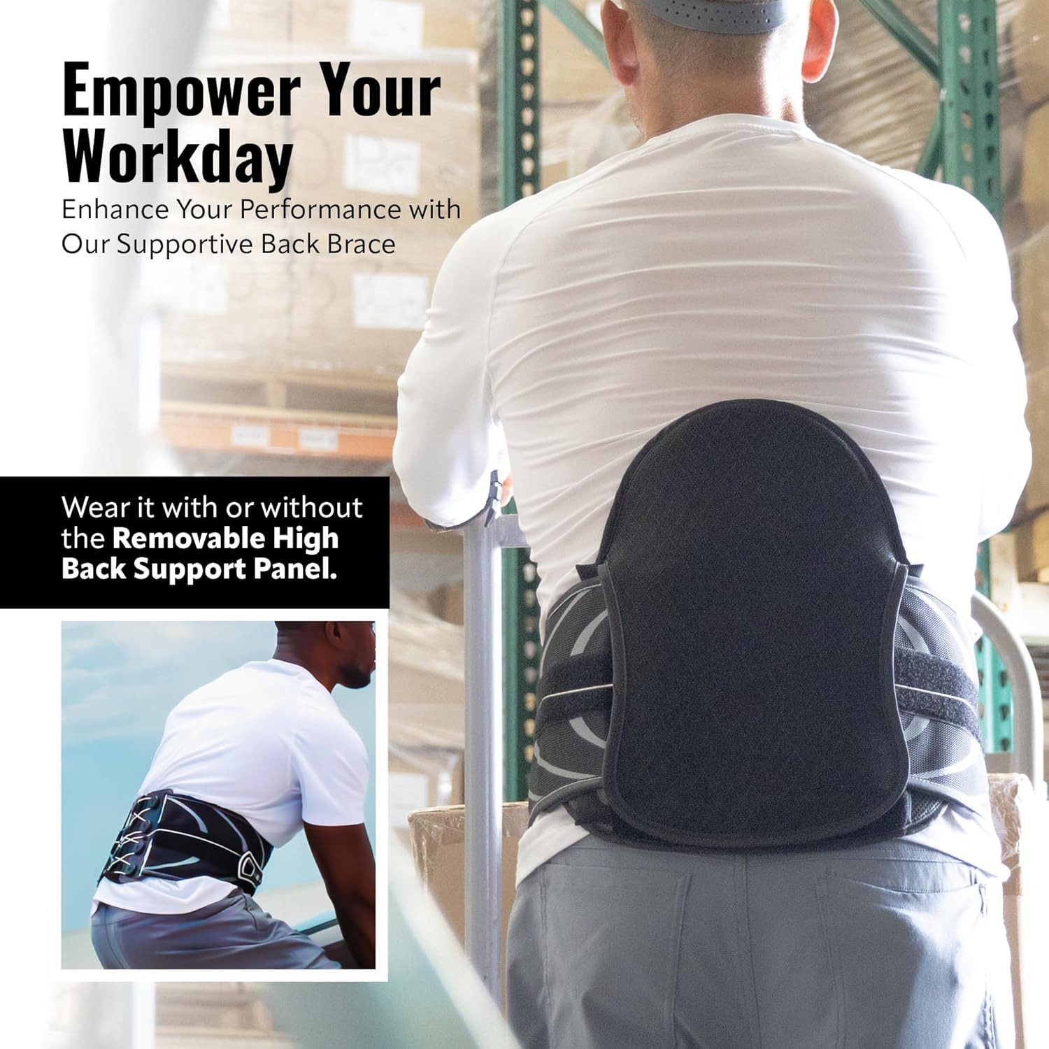 Baktec Universal High Back Brace for Lower Back Pain & Posture Support