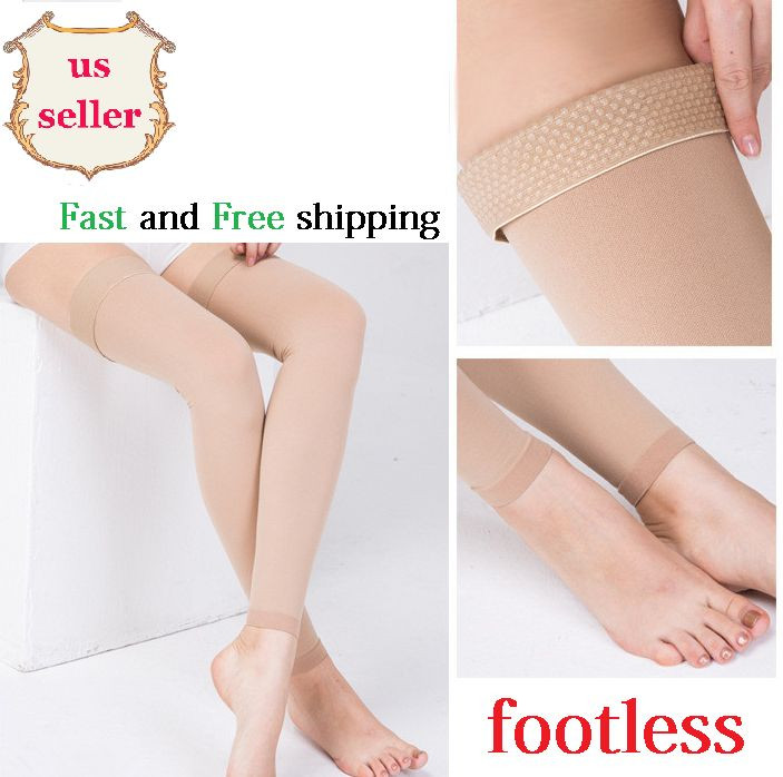 Compression 30-40mmhg Thigh High Relief Stockings Footless Supports Sock Therapy