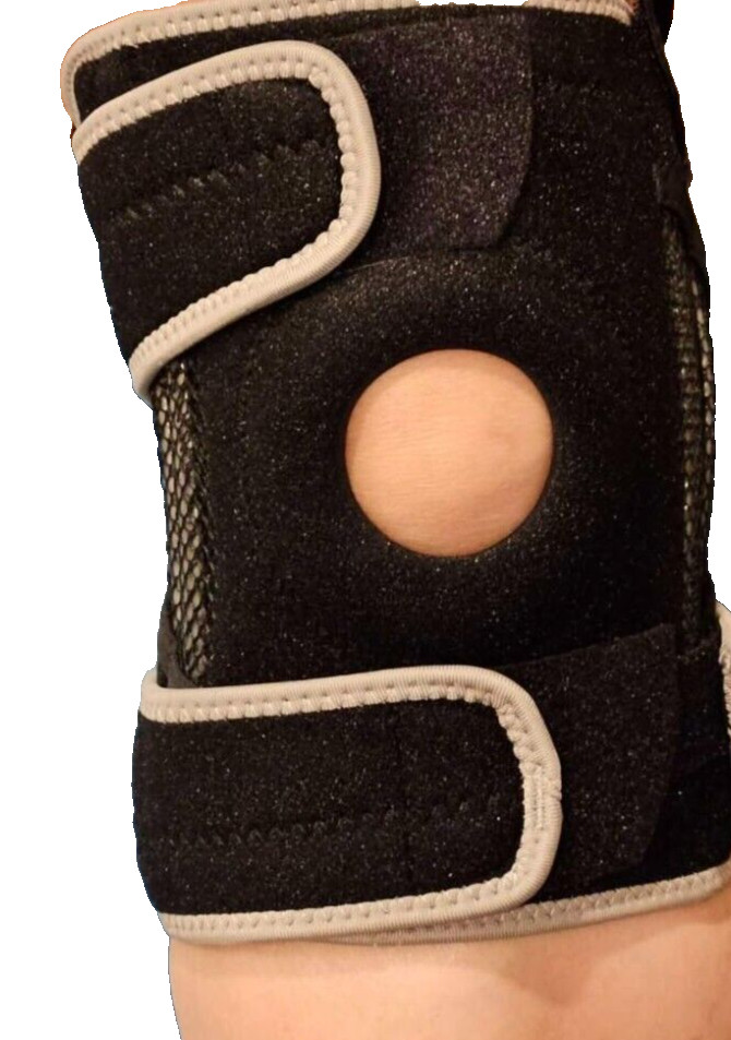 Powerlix One Knee Adjustable Compression Brace Unisex Black Size Large NEW