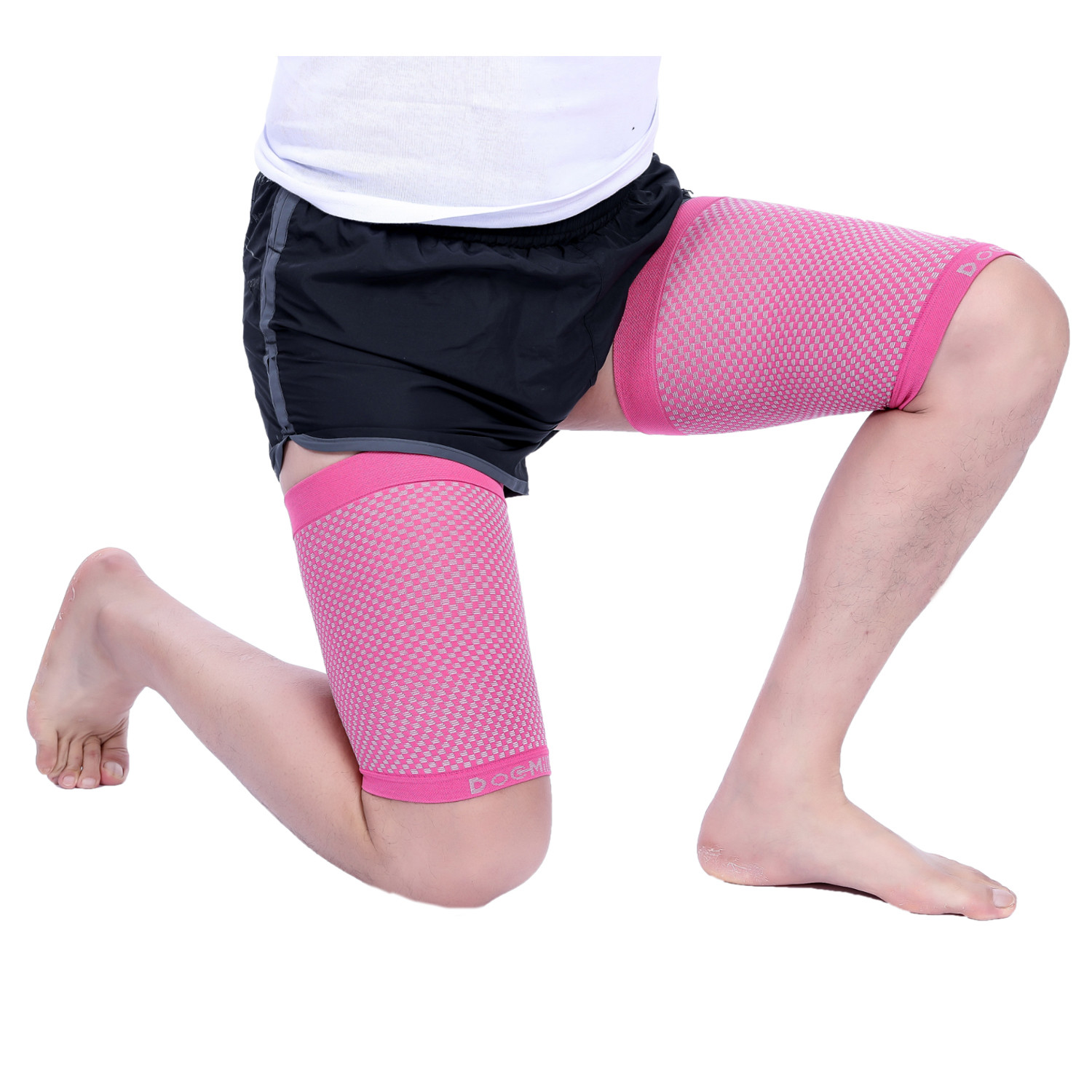 Doc Miller Thigh Compression Sleeve 1 Pair Hamstring Quad Groin Support PINK