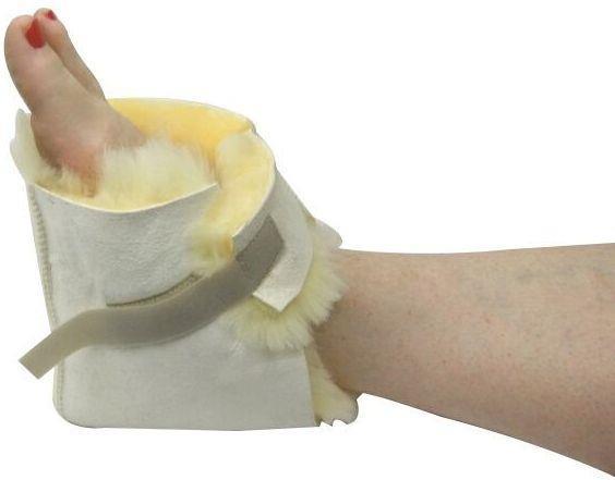 Medical Sheepskin Heel Protector Boot Yellow Sheep Skin Wool Foot Pressure Pad