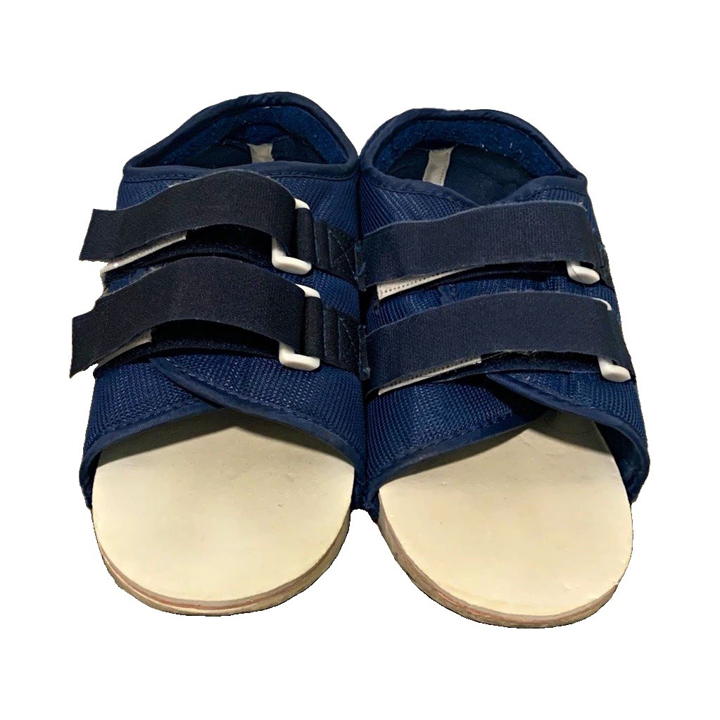 Adjustable Post-Op Shoe for Foot Immobilization, Blue/White, Size WL