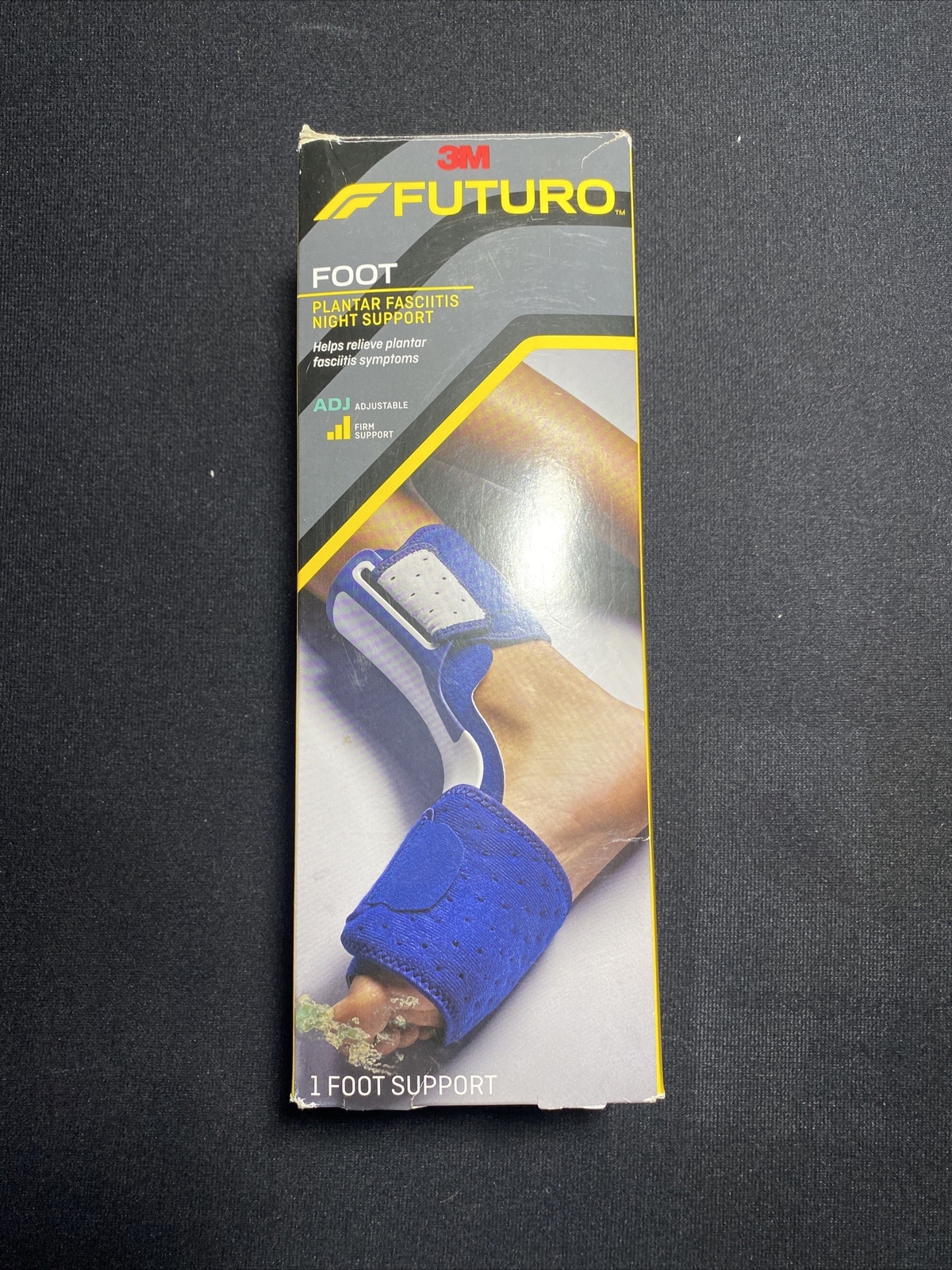 Futuro Night Plantar Fasciitis Sleep Support Navy Gray Adjustable (fits 8″-15″)
