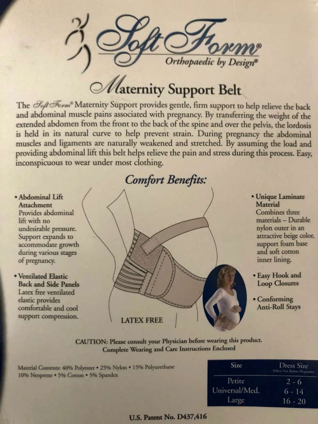 FLA Soft Form Maternity Support Belt Beige Universal