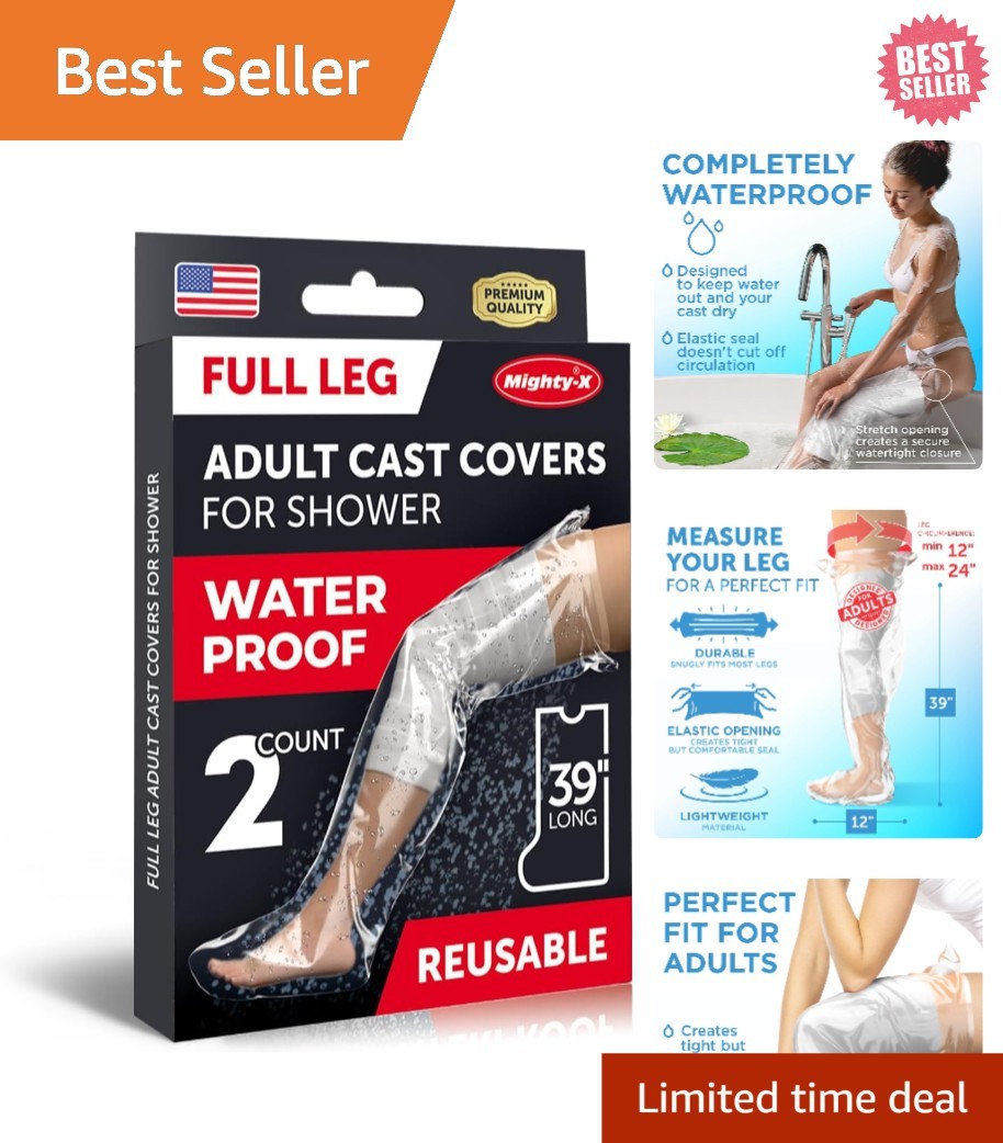 Lightweight Waterproof Cast Shower Cover for Full Leg – Comfortable & Reusable
