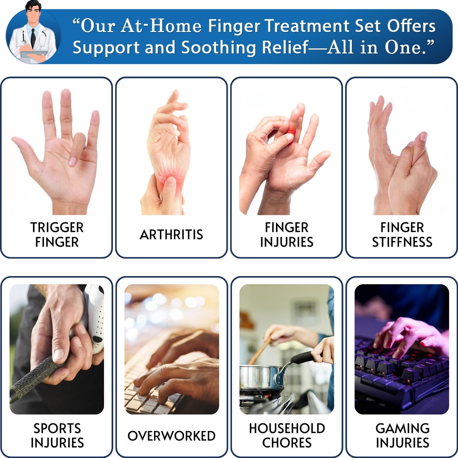 Thumb Splint and Ice Pack (2+2 Set) Trigger Thumb Splint For Pain Relief, Thumb