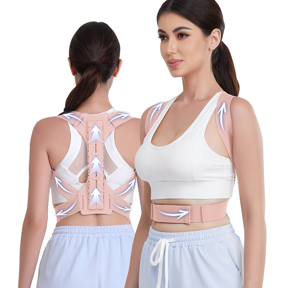 Posture Corrector Low Back Brace Support Adjustable Shoulder Belt For Gym