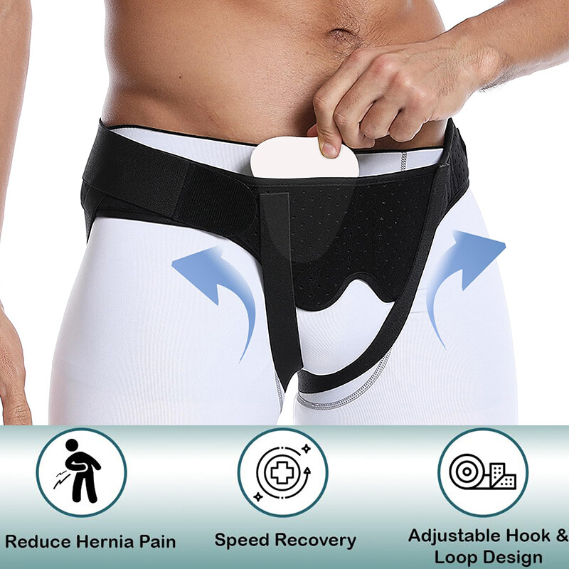 Hernia Support Double Inguinal Groin Hernia Belt Pain Relief Truss Brace Unisex