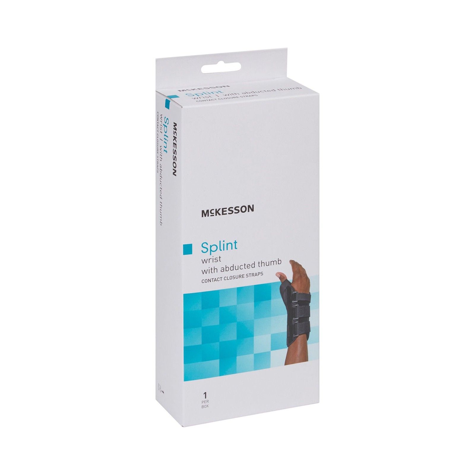 McKesson Hook and Loop Strap Wrist Brace with Abducted Thumb for Left Hand