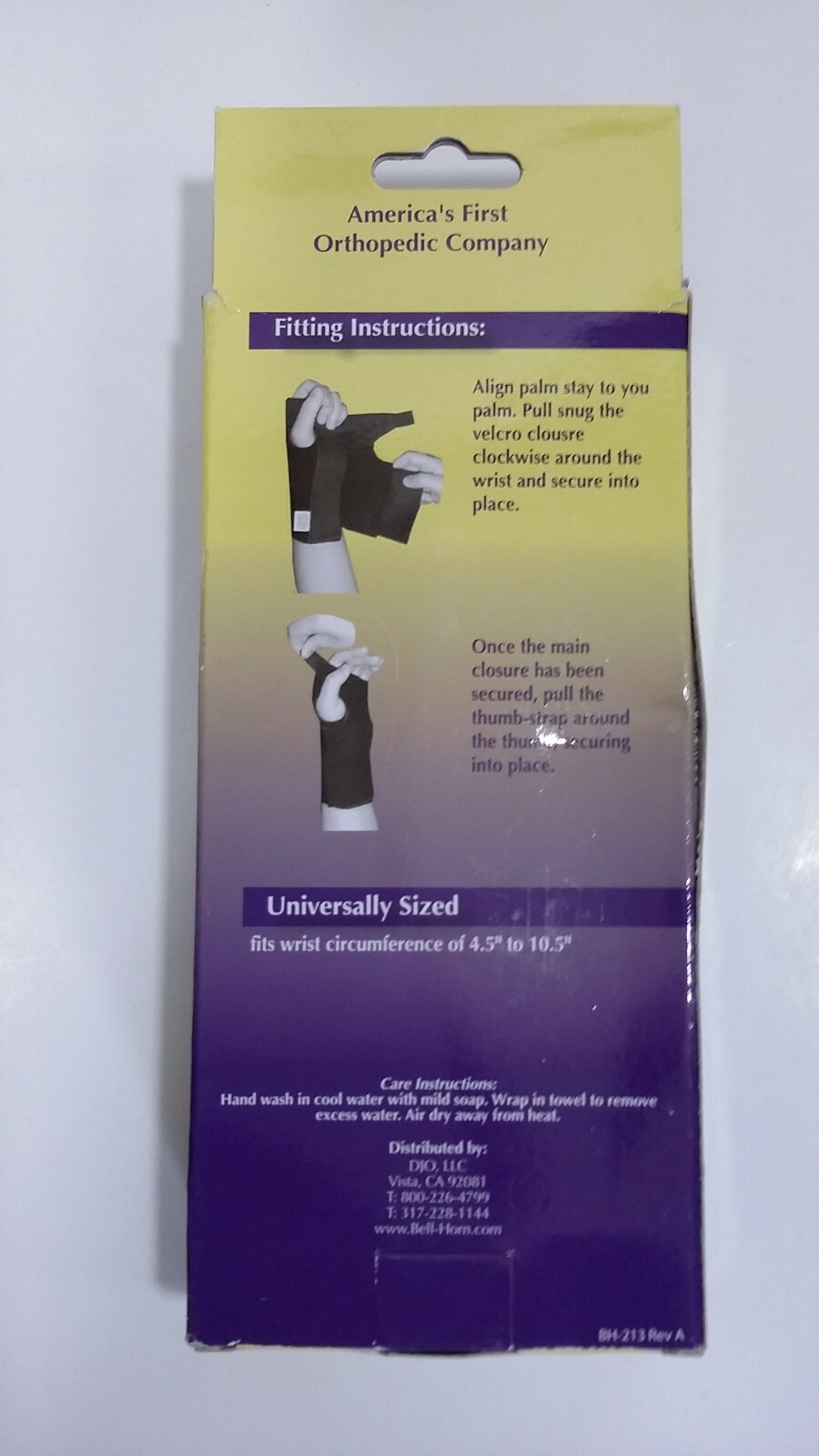 Bell-Horn Prostyle Stabilized Wrist Wrap Moderate Support Universal Size Right